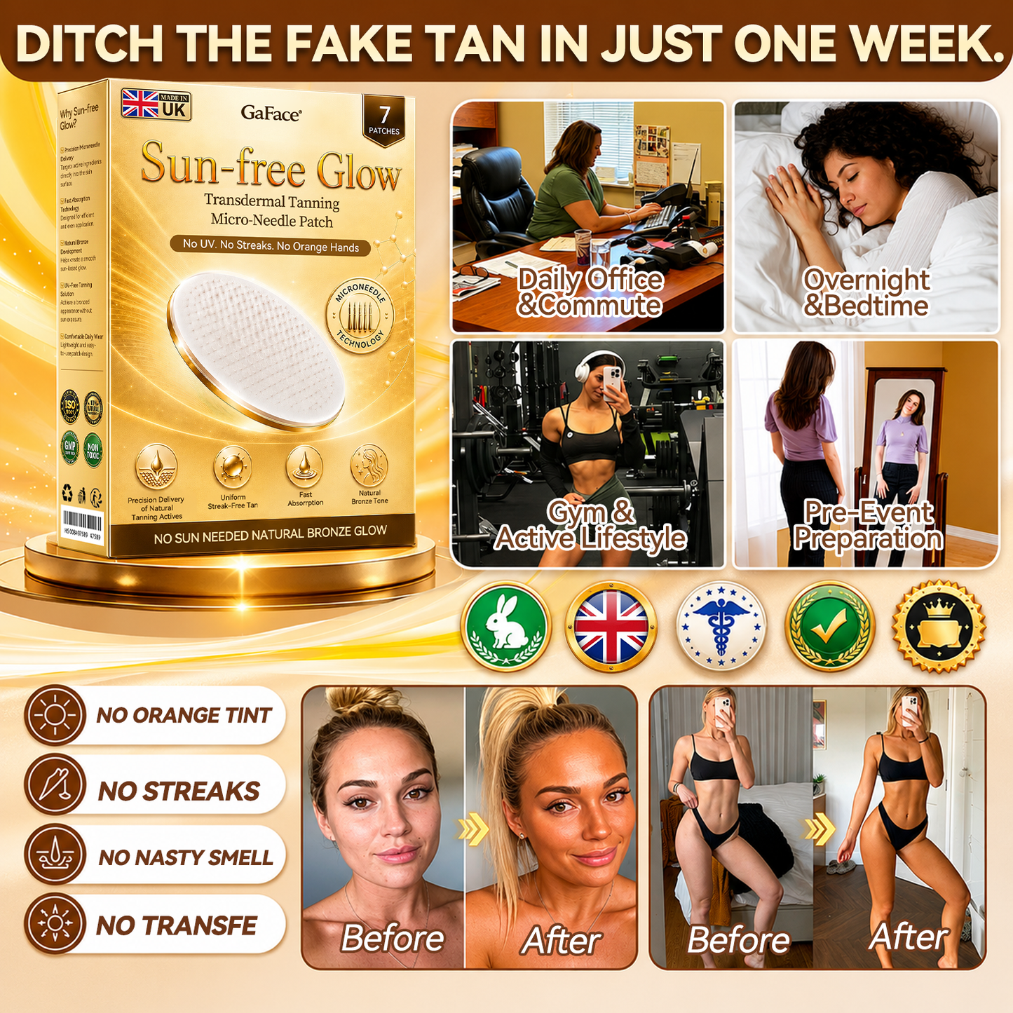 ๐๐๐๐ฎ๐ณ๐ฎ๐ฐ๐ฒยฎ Sunless Natural Glow Transdermal Tanning Micro-Needle Patch๐๐