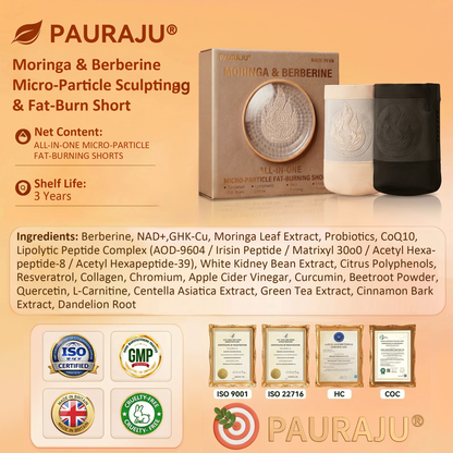 PAURAJU® 30-Min All-in-One Micro-Particle Fat-Burning Shorts✅Ignites deep microcirculation to melt fat, flush toxins, and reverse metabolic aging.