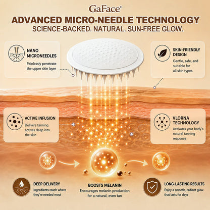 𝑮𝒂𝒇𝒂𝒄𝒆® Sunless Natural Glow Transdermal Tanning Micro-Needle Patch