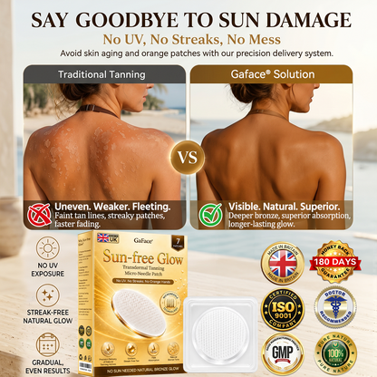 𝑮𝒂𝒇𝒂𝒄𝒆® Sunless Natural Glow Transdermal Tanning Micro-Needle Patch