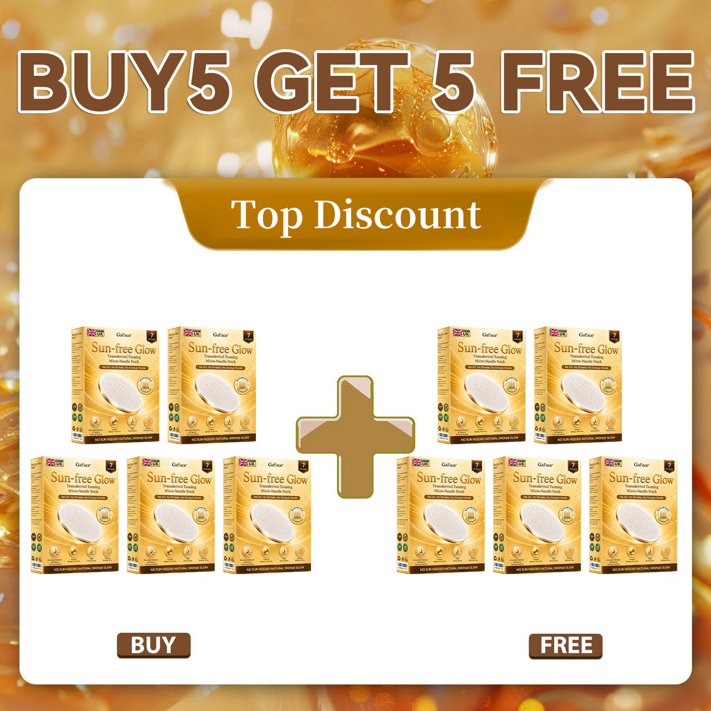 𝑮𝒂𝒇𝒂𝒄𝒆® Sunless Natural Glow Transdermal Tanning Micro-Needle Patch
